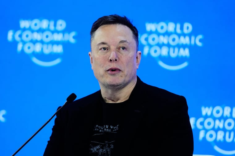 Elon Musk attends the annual meeting of the World Economic Forum in Davos, Switzerland, on Jan. 22.