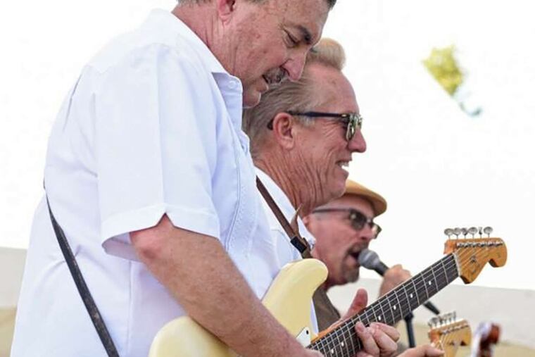 The Golden State Lone Star Blues Revue includes (from left) Little Charlie Baty, Anson Funderburgh, Mark Hummel.