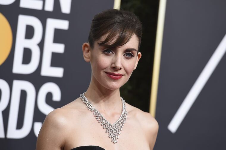 Alison Brie arrives at the 75th annual Golden Globe Awards at the Beverly Hilton Hotel on Sunday, Jan. 7, 2018, in Beverly Hills, Calif.
