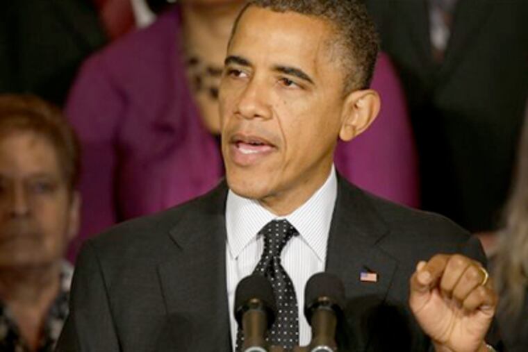 President Barack Obama speaks about the economy and the deficit in the East Room of the White House. (AP Photo/Pablo Martinez Monsivais)