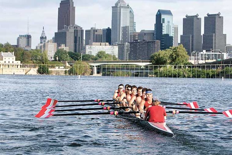 The varsity eight from St. Joseph's University on the Schuylkill, which was trailing the Monongahela in River of the Year voting. (File Photo: Barbara L. Johnston)