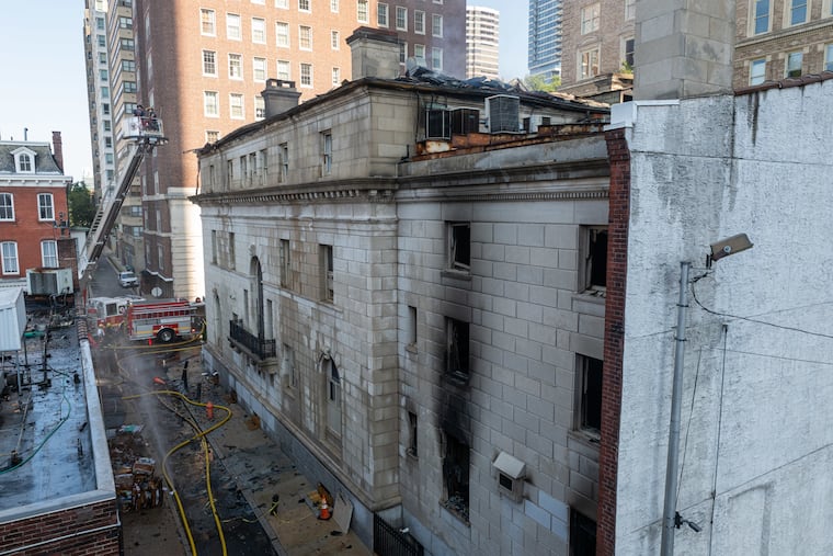 Philadelphia Fire Department working to extinguish the fire at the Art Alliance building that began around 3 a.m. on Friday, July 4.