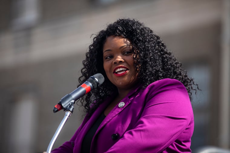 Philadelphia Councilmember Katherine Gilmore Richardson speaks during a ceremony in honor of Dr. Oscar James Cooper in North Philadelphia on Saturday.