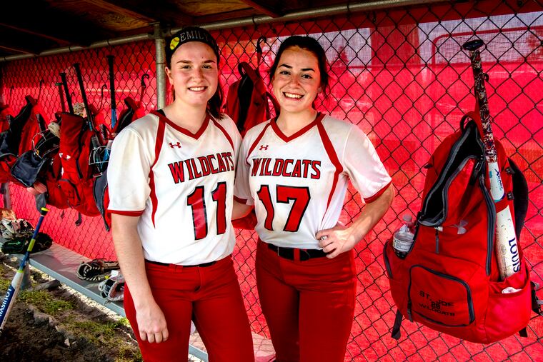 St. Joseph seniors Emily Jost (left) and Carli Melchiorre are the leaders of a young team that was undefeated in its first 19 games.