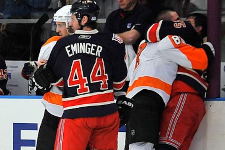Flyers fight past Rangers
