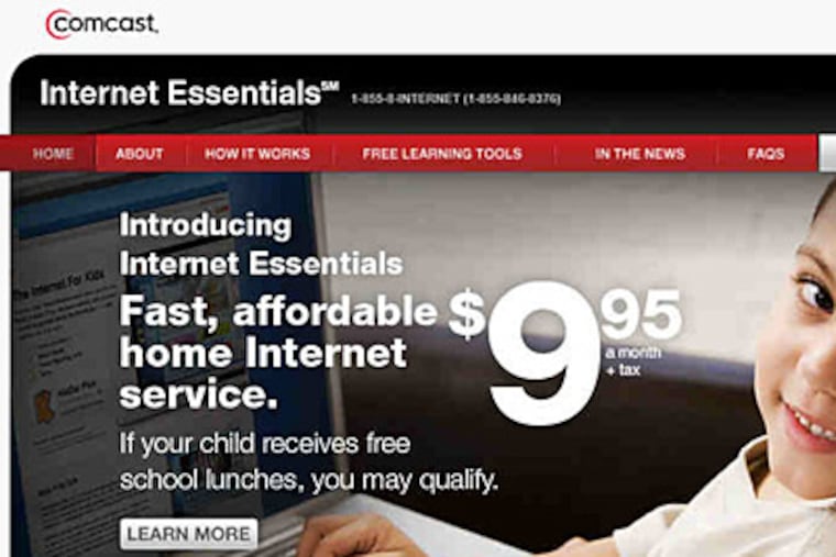 Comcast's "Internet Essentials" provides the poor with low-cost access to the Web.