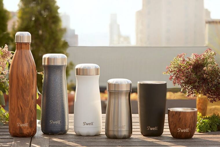S’well beverage containers in a glitzy new collection. Look for them on a yoga mat near you.