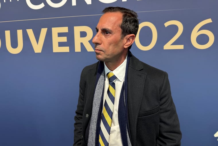 Football Australia chair Anter Isaac speaks with the media at the Asian Football Confederation congress in Vancouver, British Columbia on Tuesday.