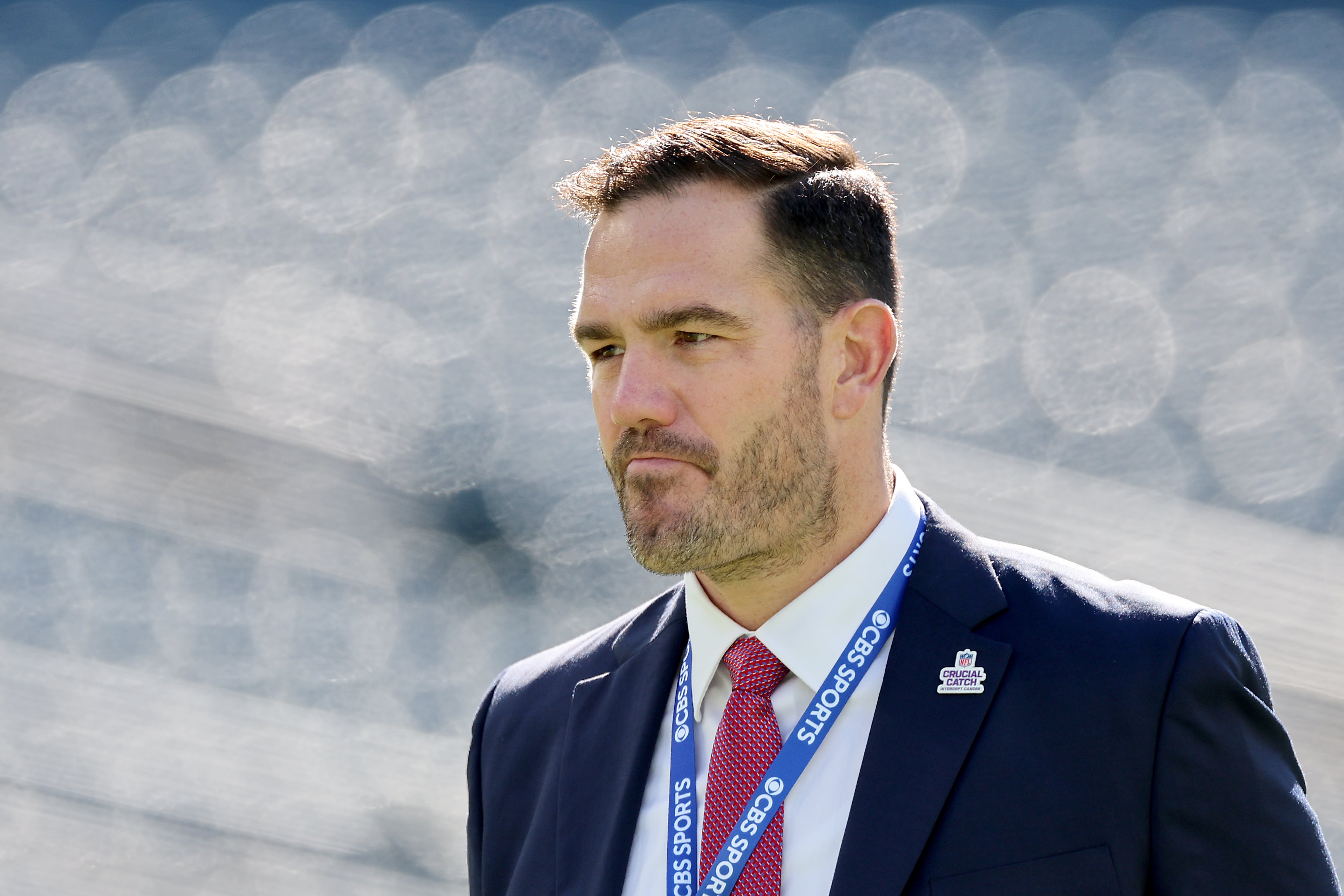 Pa. native Ross Tucker makes himself at home in the booth for the Eagles-Panthers game