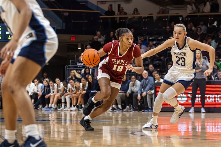 Temple's Savannah Curry (10) in action against Villanova in November.