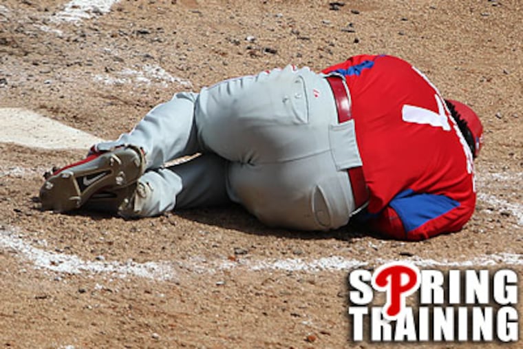 Michael Martinez is the latest Phillie to suffer an injury during Spring Training. (David M Warren/Staff Photographer)