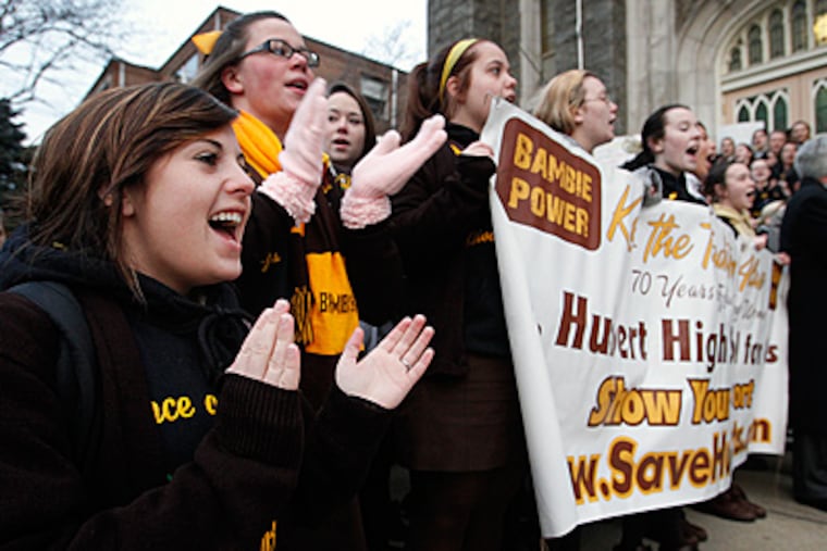 At St. Hubert's on Thursday, Jan. 26, 2012, students, parents and alumnae sing the school song during a morning rally. (Alejandro A. Alvarez / Staff Photographer)
