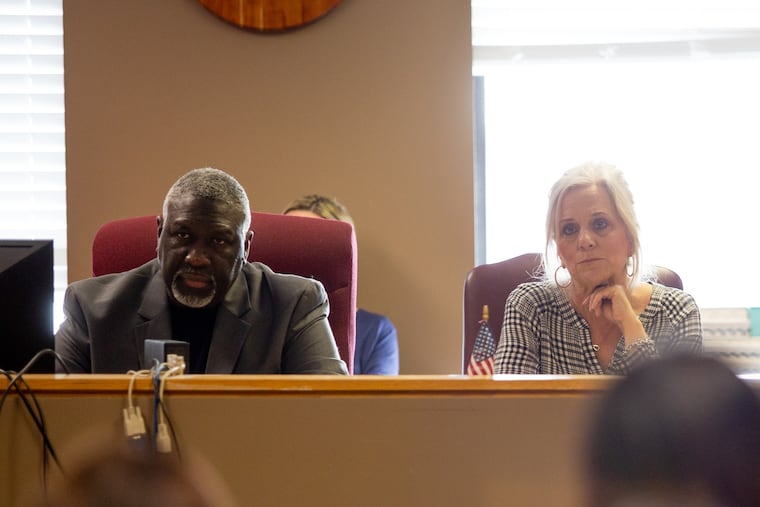 Philadelphia City Commissioners Anthony Clark and Lisa Deeley. Clark says he believes Deeley’s office is retaliating against him for his public opposition to controversial new voting machines.