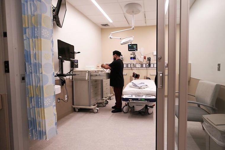 Temple University Health system completed an $8 million expansion of the emergency department at its Jeanes Hospital campus in Northeast Philadelphia. The project added eight treatment bays like the one shown above.