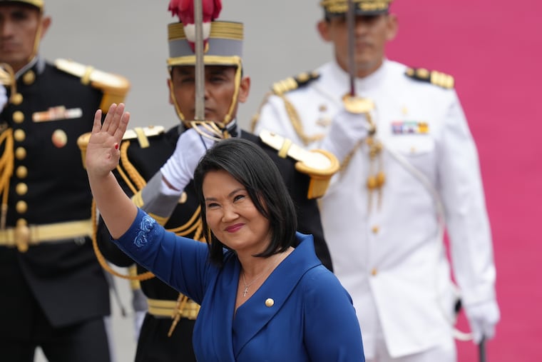 President-elect Keiko Fujimori arrives at Congress before her inauguration in Lima, Peru, Tuesday, July 28, 2026.