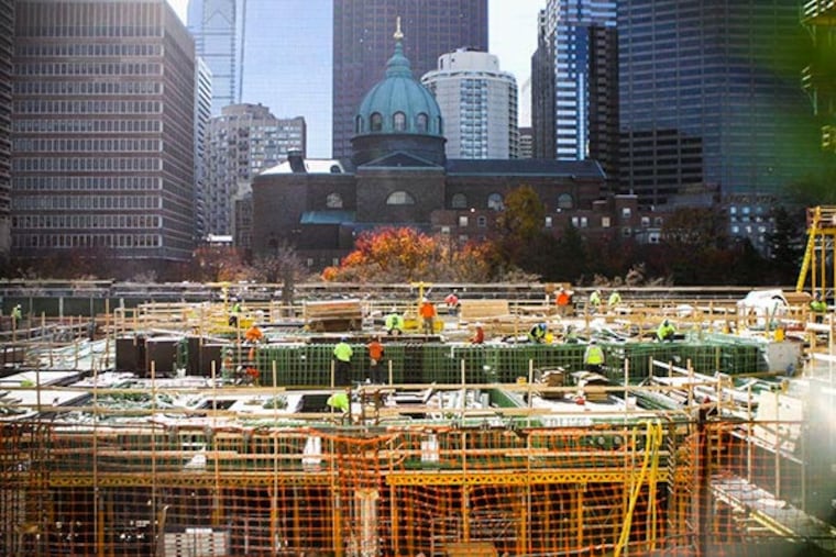 Construction is underway at the new Mormon temple at 1739 Vine St. in Philadelphia, on Wednesday, November 20, 2013. ( Stephanie Aaronson / Philly.com)