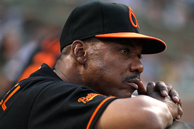 Former Phillie Juan Samuel will return as the team's third-base coach. (AP Photo/Rob Carr)