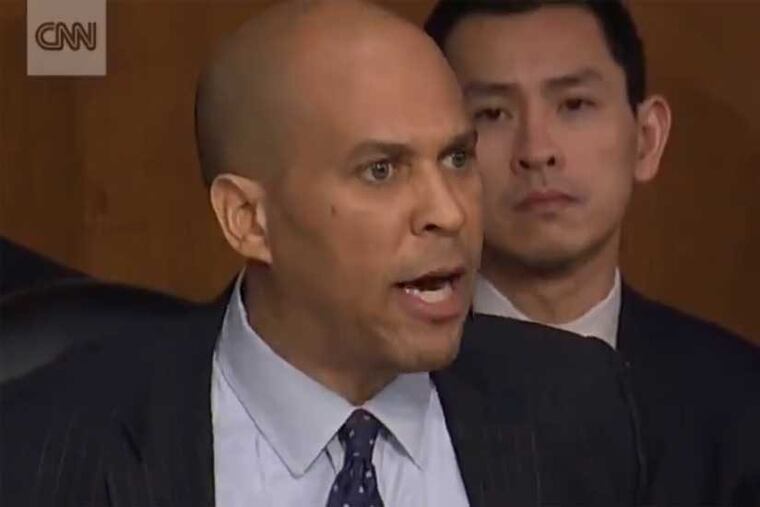 Sen. Cory Booker (D, N.J.) rips into Homeland Security Secretary Kirstjen Nielsen at a Senate hearing.