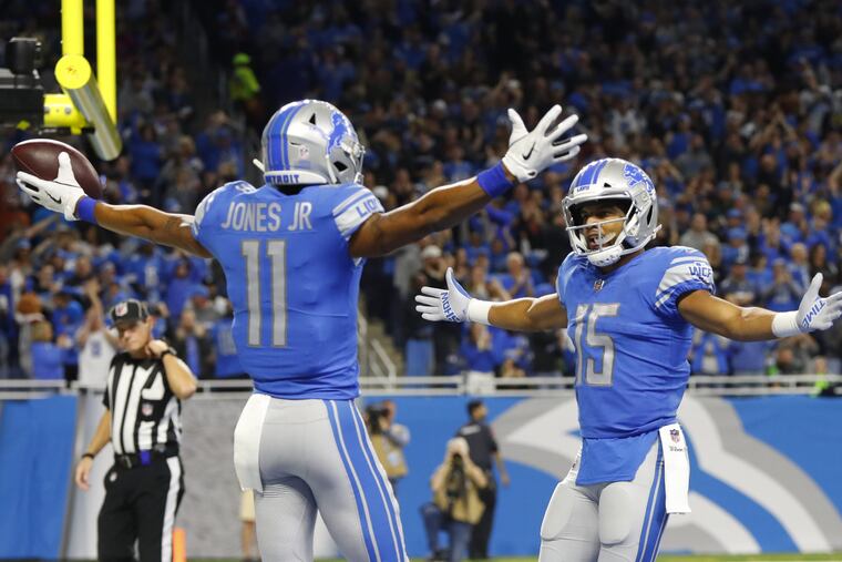 The Eagles acquired wide receiver Golden Tate (right) at last week's trade deadline from Detroit.
