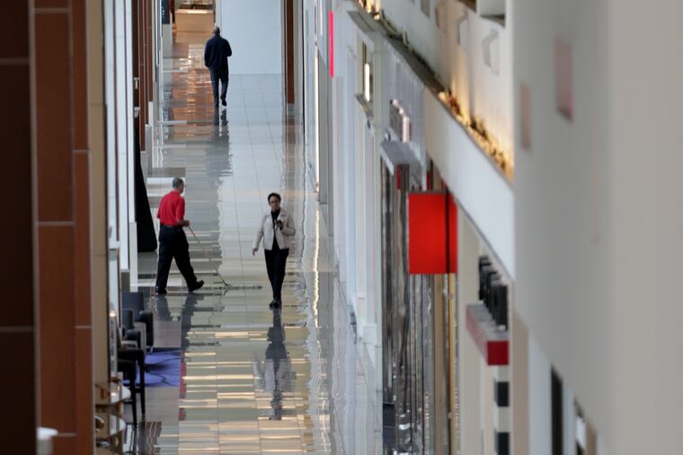 A nearly empty Cherry Hill Mall in Cherry Hill, N.J., on March 17, 2020. Although the mall was still open, many stores closed due to the coronavirus outbreak.