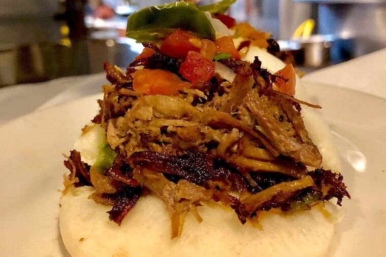 Carnitas steamed bun at Pistolas Del Sur, 1934 E. Passyunk Ave.