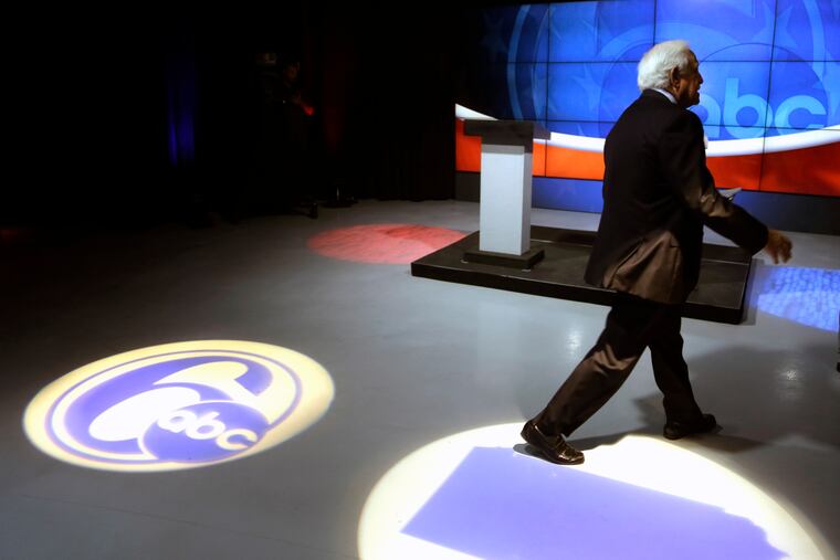 Jim Gardner walking on the Channel 6 set after a political debate in 2018. He'll soon be walking off the set permanently.