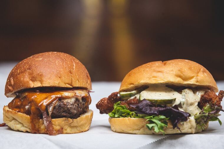 KQ Burger and chicken sandwich from KQ Burger.