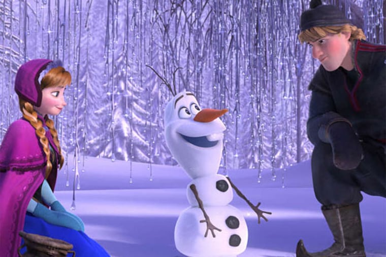 Anna's the curse-battling princess, Olaf the silly snowguy, Kristoff the noble commoner, and Sven his loyal reindeer friend.