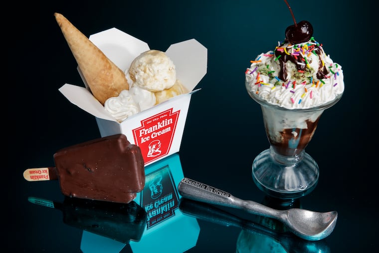 Franklin Fountain ice cream photographed at the Inquirer studio on Thursday, March 6, 2025 in Philadelphia. Food Styling by Emilie Fosnocht.