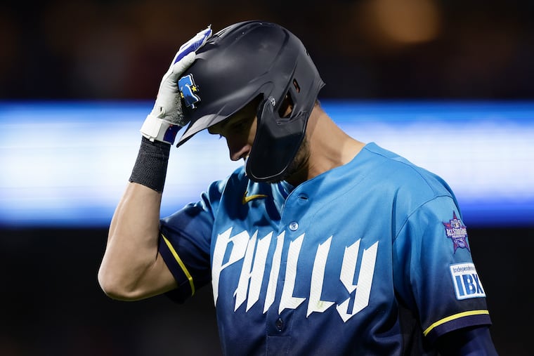 Shortstop Trea Turner was one of several players who contributed to the Phillies' 16 strikeouts.