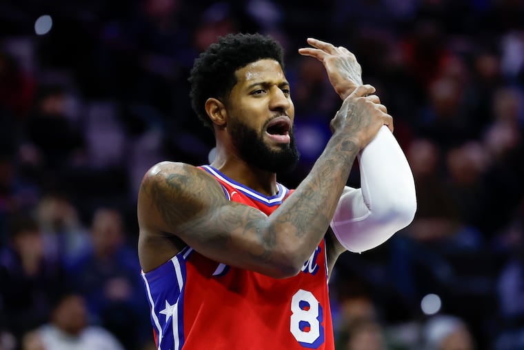 Sixers forward Paul George will miss Saturday's game against the Indiana Pacers due to injury.