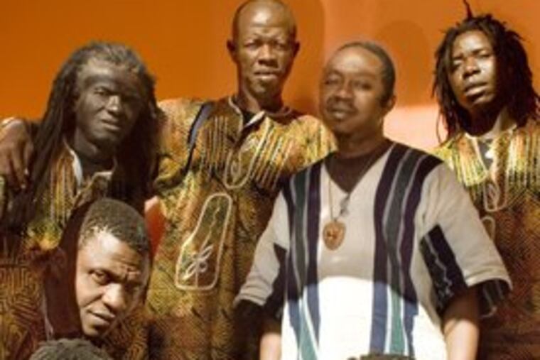 Sierra Leone's Refugee All Stars , who met in a camp while fleeing civil war, perform Tuesday at World Cafe Live.