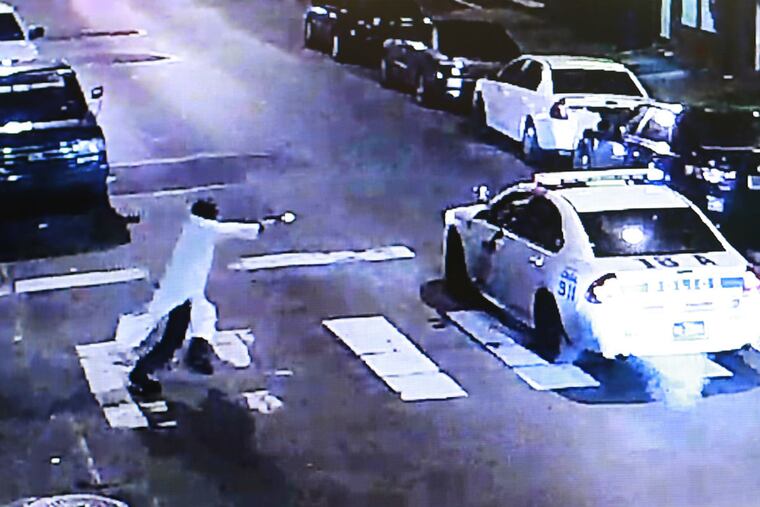 A frame grab of the attempted killing of officer Jesse Hartnett during a press conference at Police Headquarters on Friday, Jan. 8, 2016.