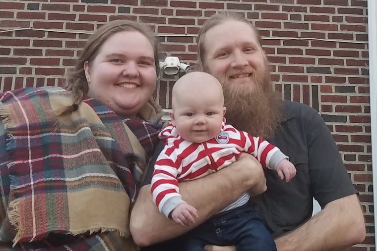 Alice Worrall and Jed Shambeda with son Nicholas.