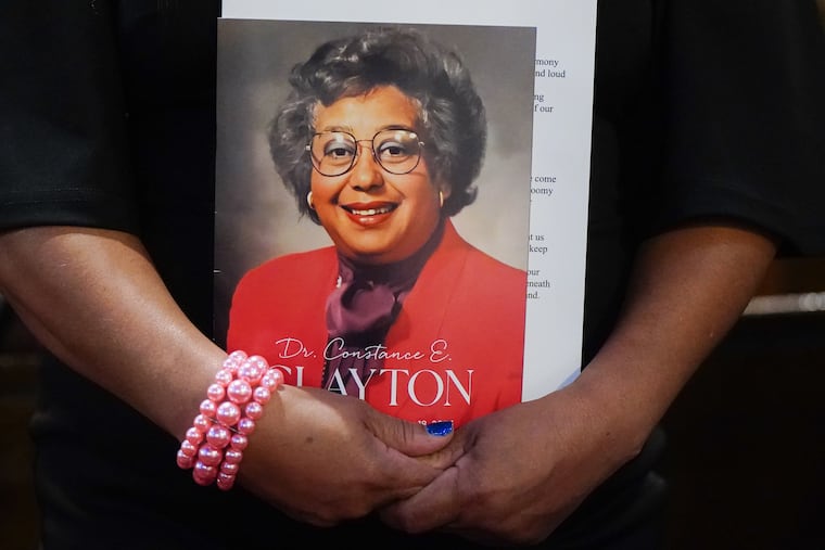 The Philadelphia School District's headquarters was officially renamed for Constance Clayton, the longtime Philadelphia superintendent, who died in September.