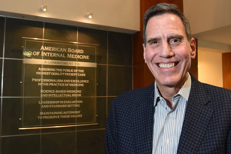 Richard Baron, CEO of American Board of Internal Medicine (ABIM), in the lobby of the his office on Walnut Street.