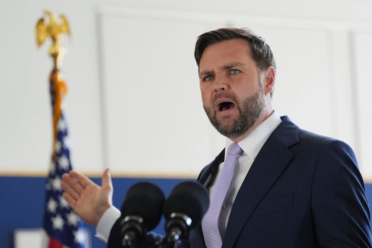 Vice President JD Vance speaks during a visit to the Wilshire Federal Building June 20 in Los Angeles.