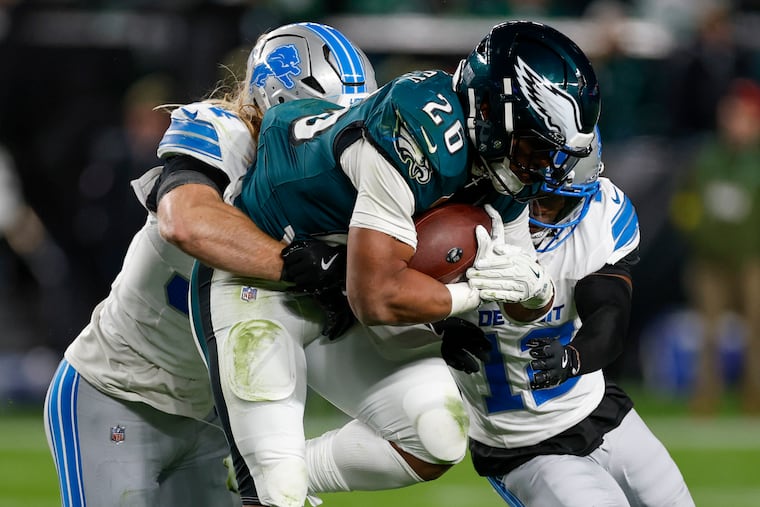 Eagles running back Saquon Barkley has found running room difficult to come by this season.