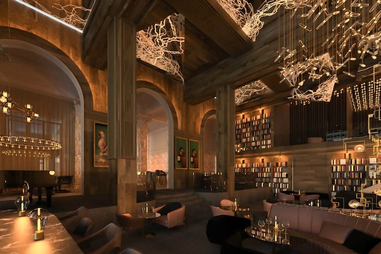 A rendering of Mr. Edison, Jeffrey Chodorow's first Philadelphia restaurant. It is due to open in the Bellevue in spring 2026.