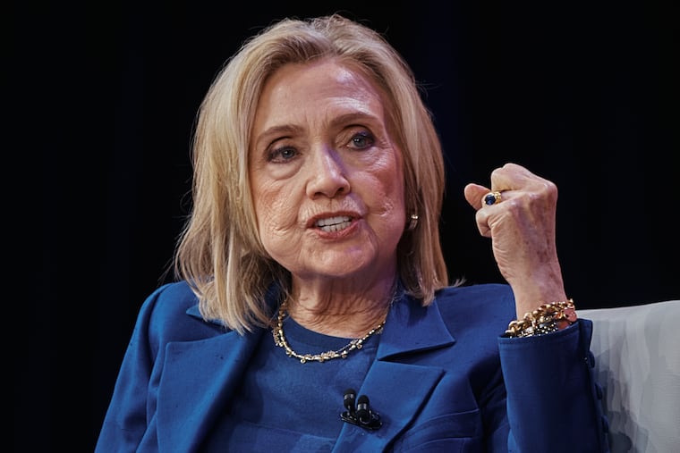 Former U.S. Secretary of State Hillary Clinton speaks during the Clinton Global Initiative on Sept. 24, 2025 in New York.