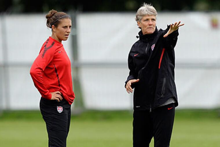 Carli Lloyd and the U.S. women's national team play their first game of the 2011 Women's World Cup today. (Marcio Jose Sanchez/AP)