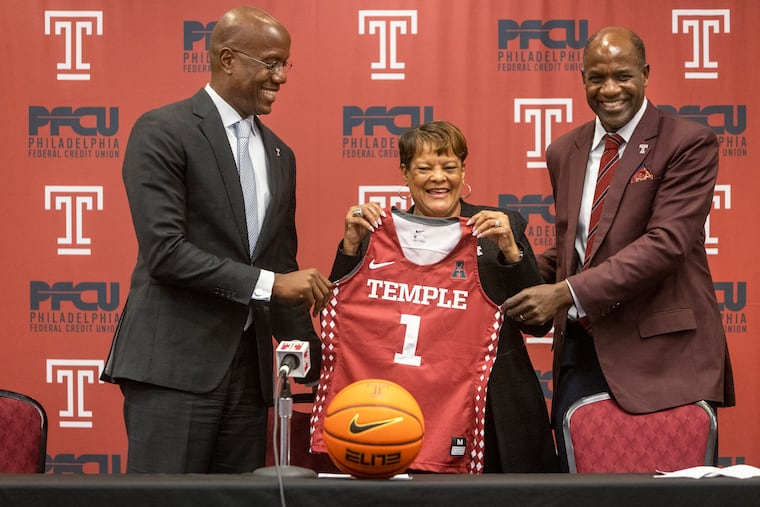 Diane Richardson is introduced as Temple's new women’s basketball coach at the Liacouras Center.