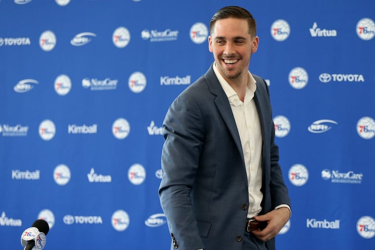 T.J. McConnell at the press conference after his exit interview on Thursday.