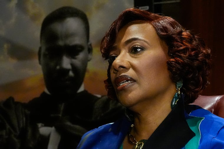 Bernice King speaks during an interview, Wednesday, Jan. 14, 2026, in Atlanta.