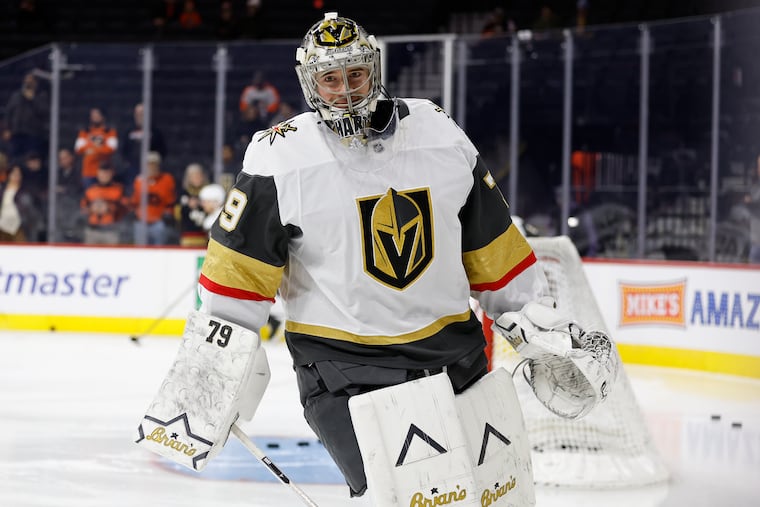 Carter Hart was on the ice Thursday at Xfinity Mobile Arena but will not start vs. Flyers.