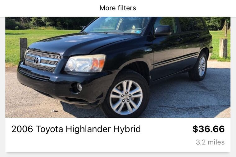 The Getaround app that allows users to rent cars from other people.