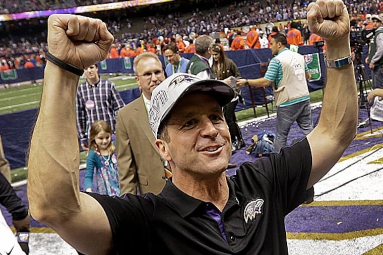 John Harbaugh is still was having trouble getting used to the fact that he is a Super Bowl-winning head coach. (Patrick Semansky/AP)