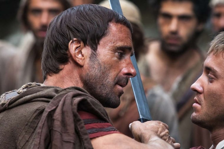 "Risen": The story of Jesus' resurrection is told from the point of view of an unbeliever, Roman officer Clavius (Joseph Fiennes, left, with Tom Felton as Lucius).