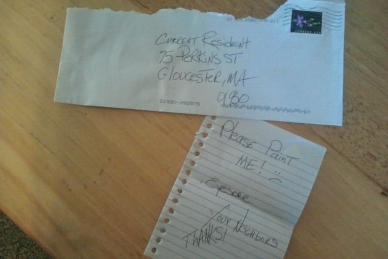 The note that the Curcuru family received in July telling them their house is an “eyesore.â€