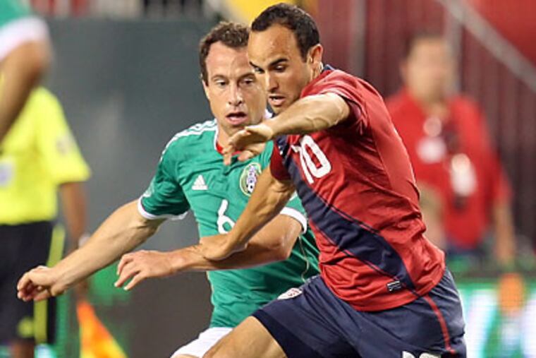 The U.S. struggled early against Mexico, but was much better in the second half. (Steven M. Falk/Staff Photographer)